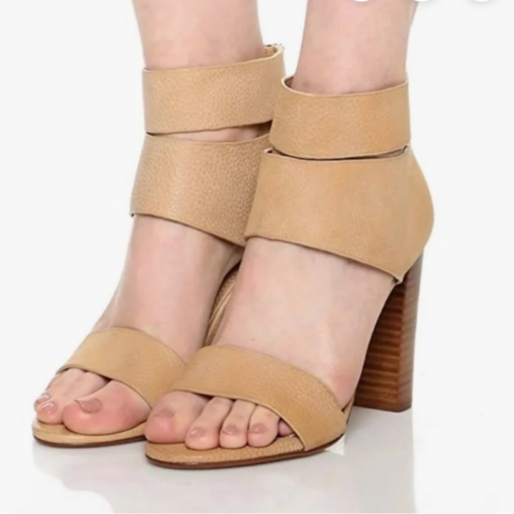 SPLENDID Tan leather “Jessa” heeled sandal sz 7.5 - Picture 2 of 12